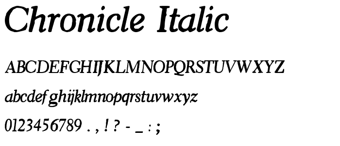 Chronicle Italic font
